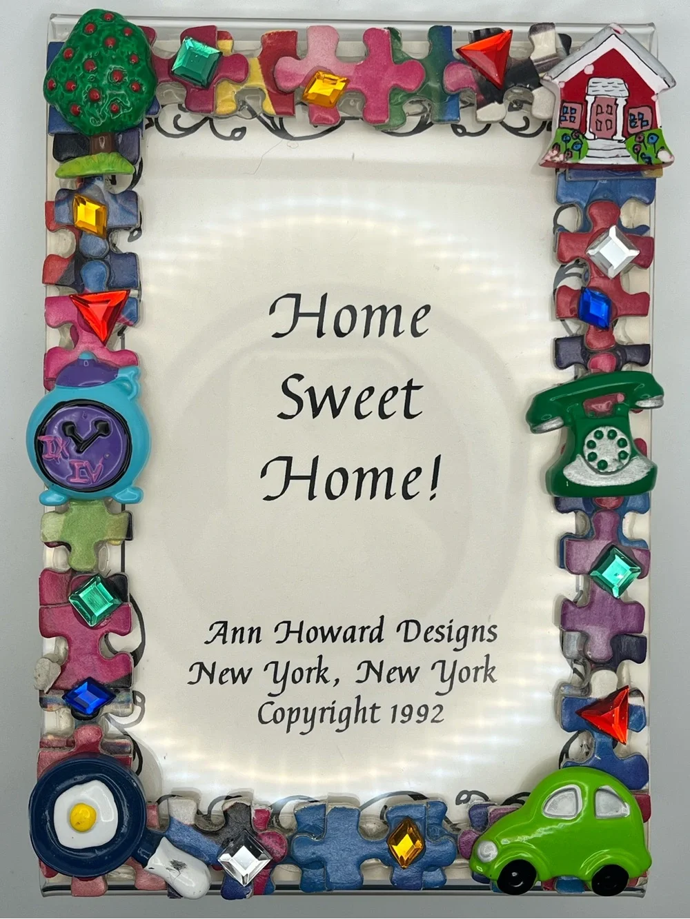 Vintage Ann Howard Designs Home Sweet Home Picture 4x6‎ Frame 1992 USA Puzzle